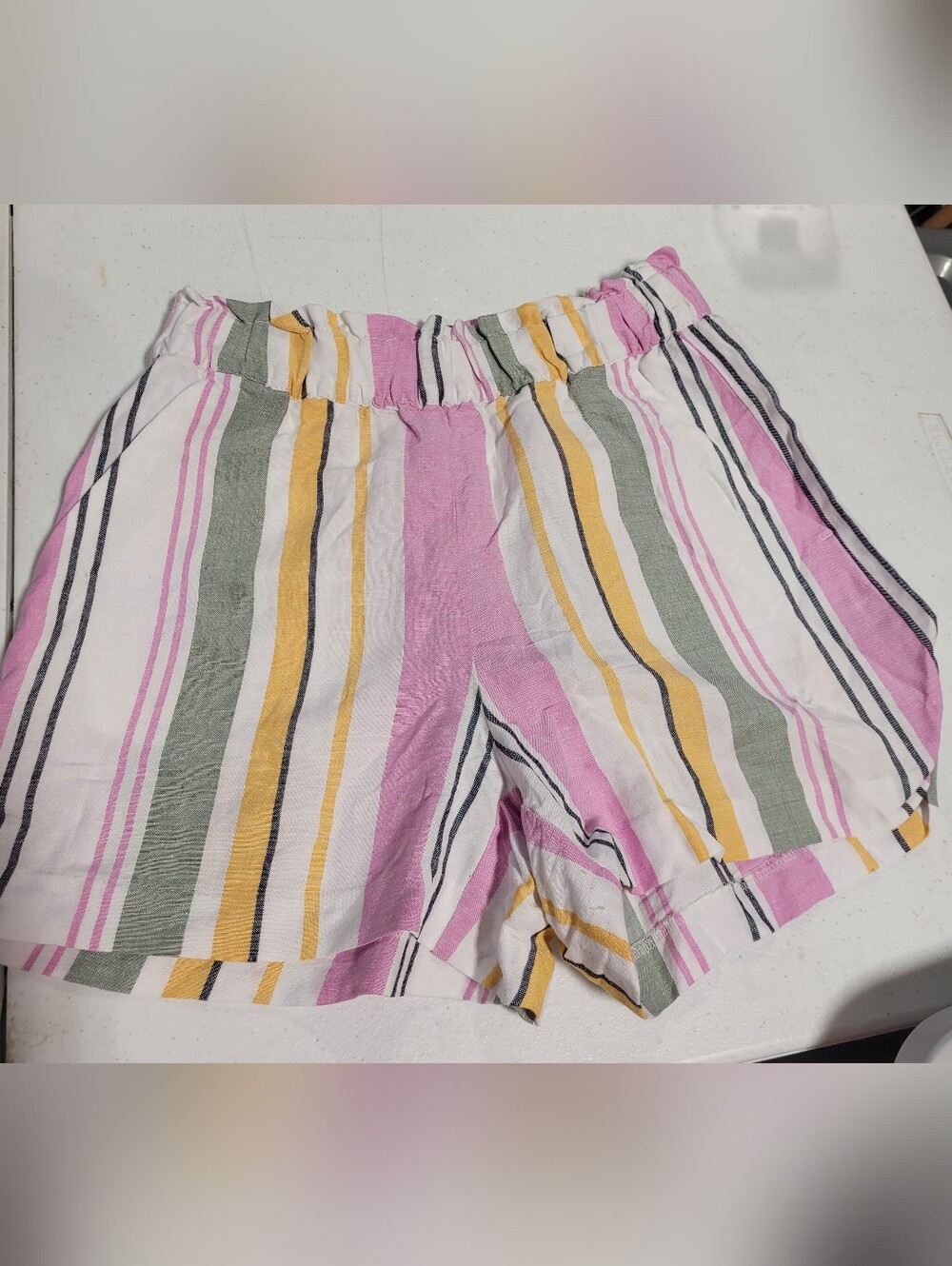 LOFT Multicolor Vertical Stripe Drawstring Shorts